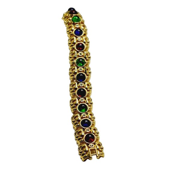 Rare Vintage Nina Ricci From Paris Moghul Glass Bracelet (A1169)